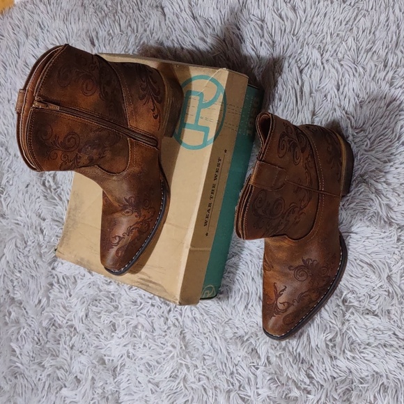 Roper Shoes - Roper short stuff tan cowgirl boots